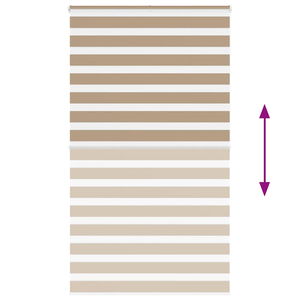 vidaXL Zebra Blind Sand Brown 135x200 cm Fabric Width 130.9 cm Polyester 5