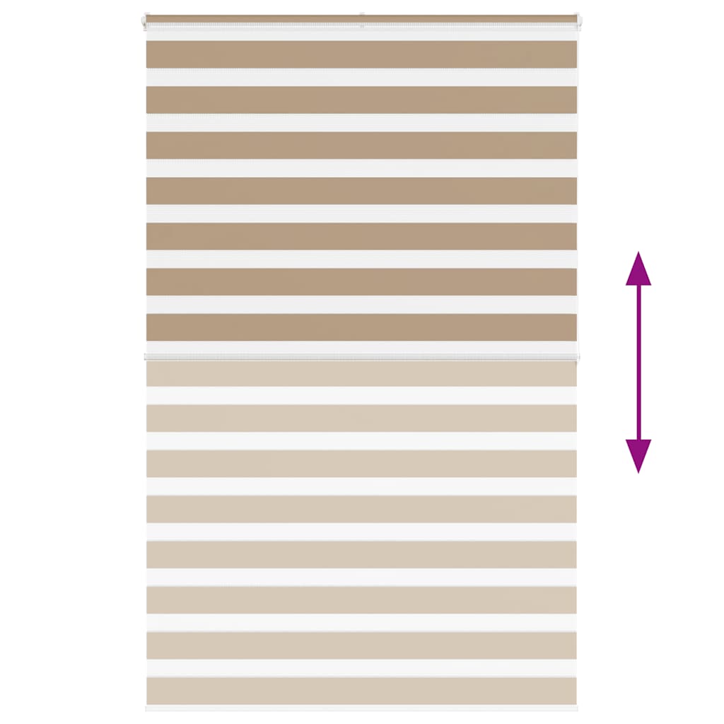 vidaXL Zebra Blind Sand Brown 140x200 cm Fabric Width 135.9 cm Polyester 5