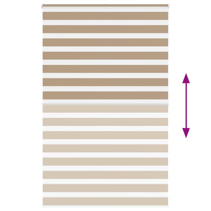 vidaXL Zebra Blind Sand Brown 140x200 cm Fabric Width 135.9 cm Polyester 5