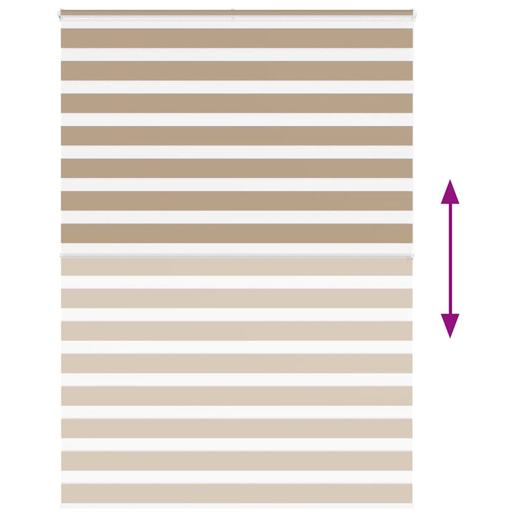 vidaXL Zebra Blind Sand Brown 160x200 cm Fabric Width 155.9 cm Polyester 5