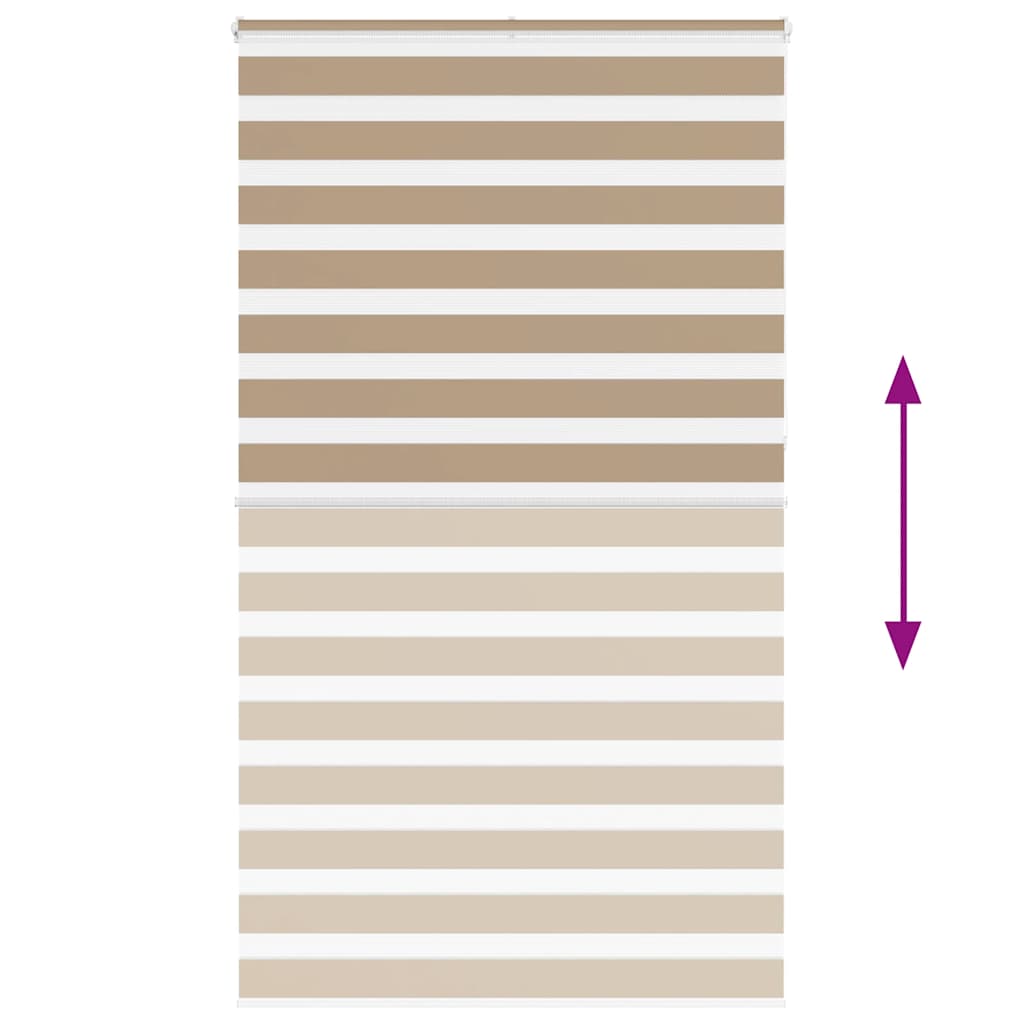 vidaXL Zebra Blind Sand Brown 135x230 cm Fabric Width 130.9 cm Polyester 5