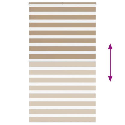 vidaXL Zebra Blind Sand Brown 135x230 cm Fabric Width 130.9 cm Polyester 5