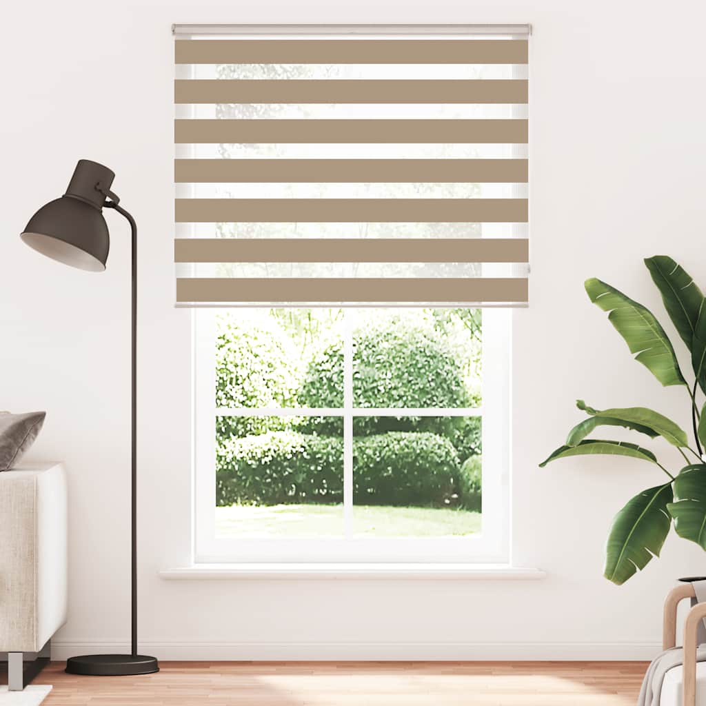 vidaXL Zebra Blind Sand Brown 150x230 cm Fabric Width 145.9 cm Polyester 2