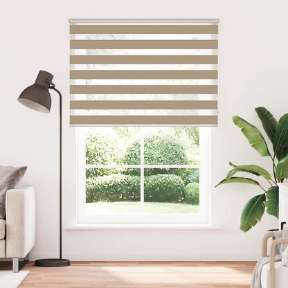 vidaXL Zebra Blind Sand Brown 155x230 cm Fabric Width 150.9 cm Polyester 2