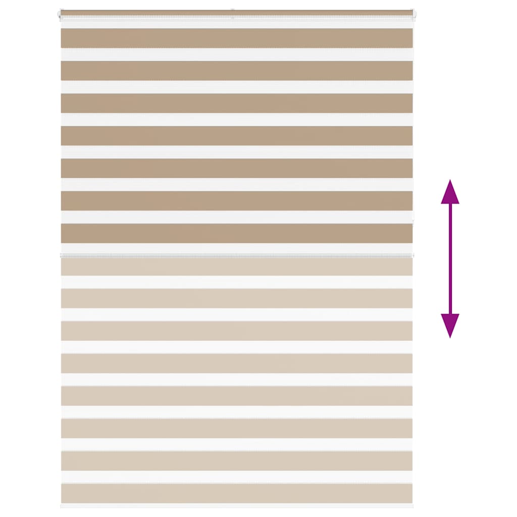 vidaXL Zebra Blind Sand Brown 155x230 cm Fabric Width 150.9 cm Polyester 5