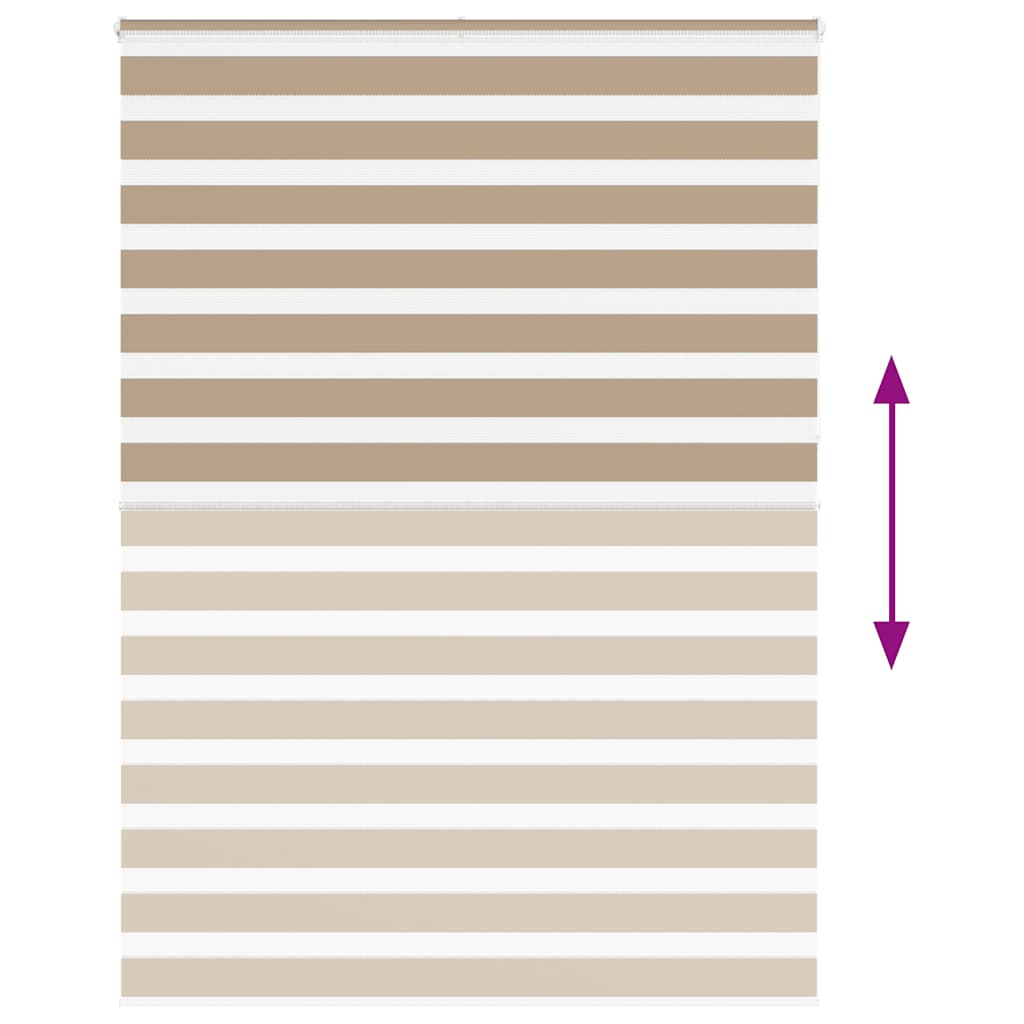 vidaXL Zebra Blind Sand Brown 160x230 cm Fabric Width 155.9 cm Polyester 5