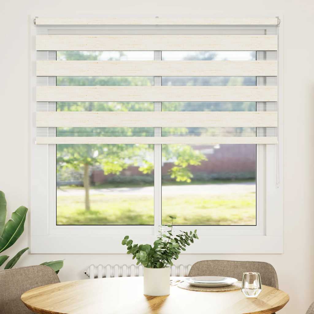 vidaXL Zebra Blind Marble Beige 150x150 cm Fabric Width 145.9 cm Polyester 2