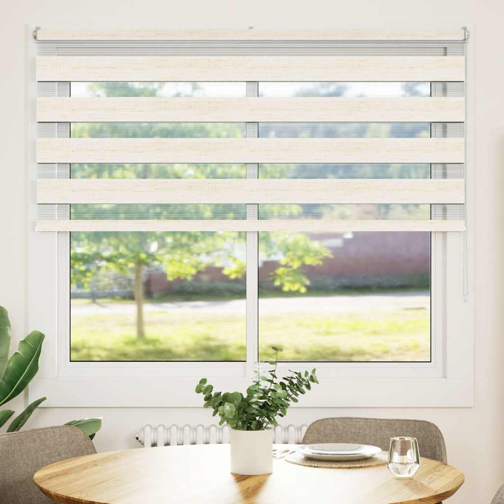 vidaXL Zebra Blind Marble Beige 155x150 cm Fabric Width 150.9 cm Polyester 2