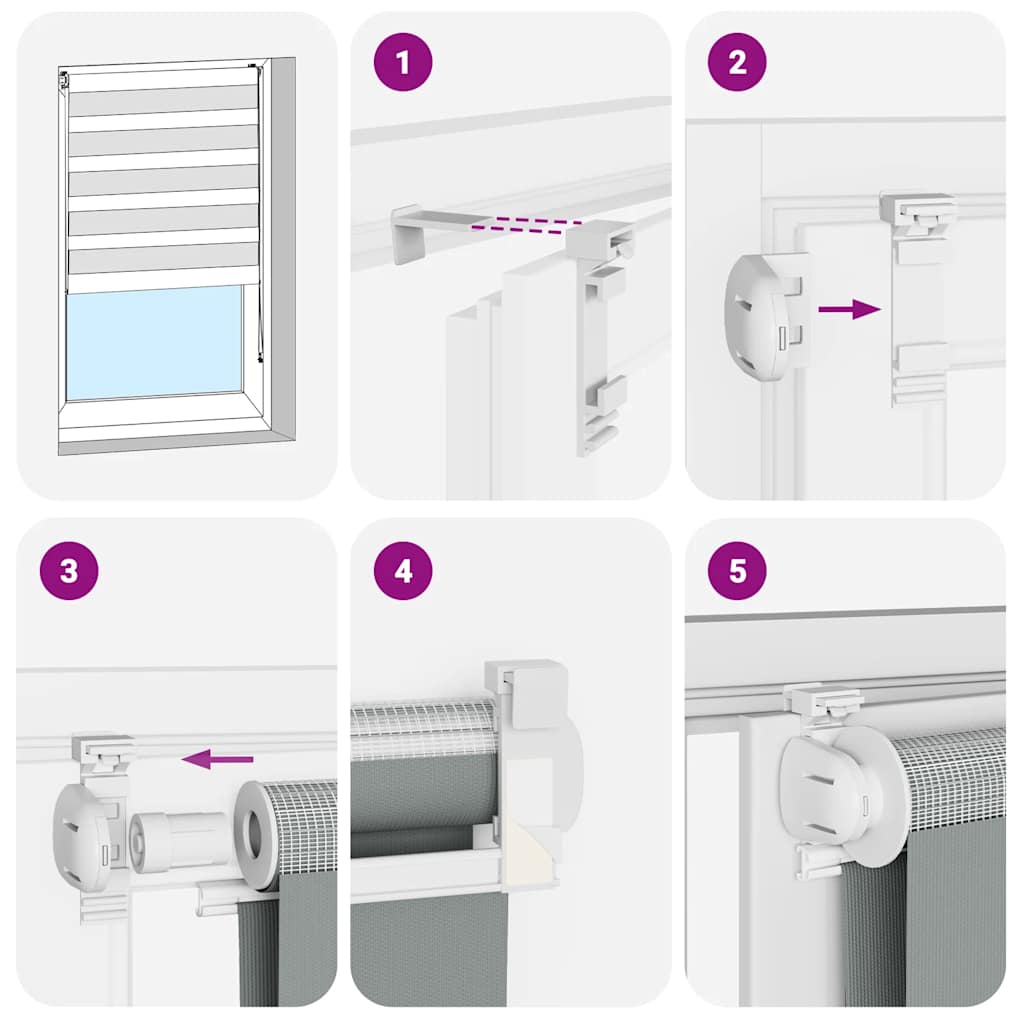 vidaXL Zebra Blind Marble Beige 120x200 cm Fabric Width 115.9 cm Polyester 6