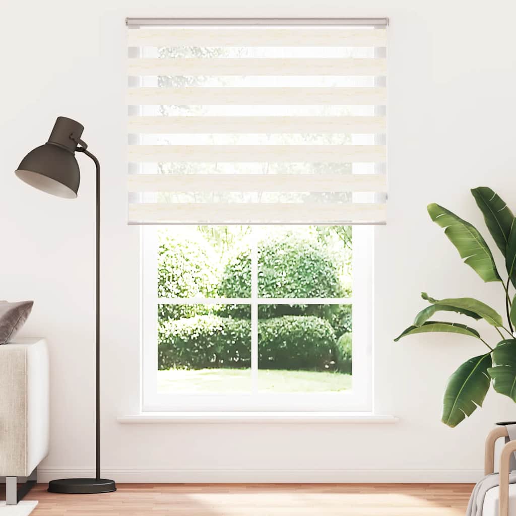 vidaXL Zebra Blind Marble Beige 145x200 cm Fabric Width 140.9 cm Polyester 2