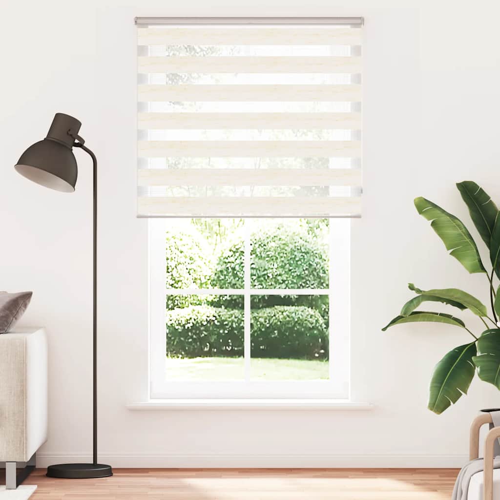 vidaXL Zebra Blind Marble Beige 135x230 cm Fabric Width 130.9 cm Polyester 2