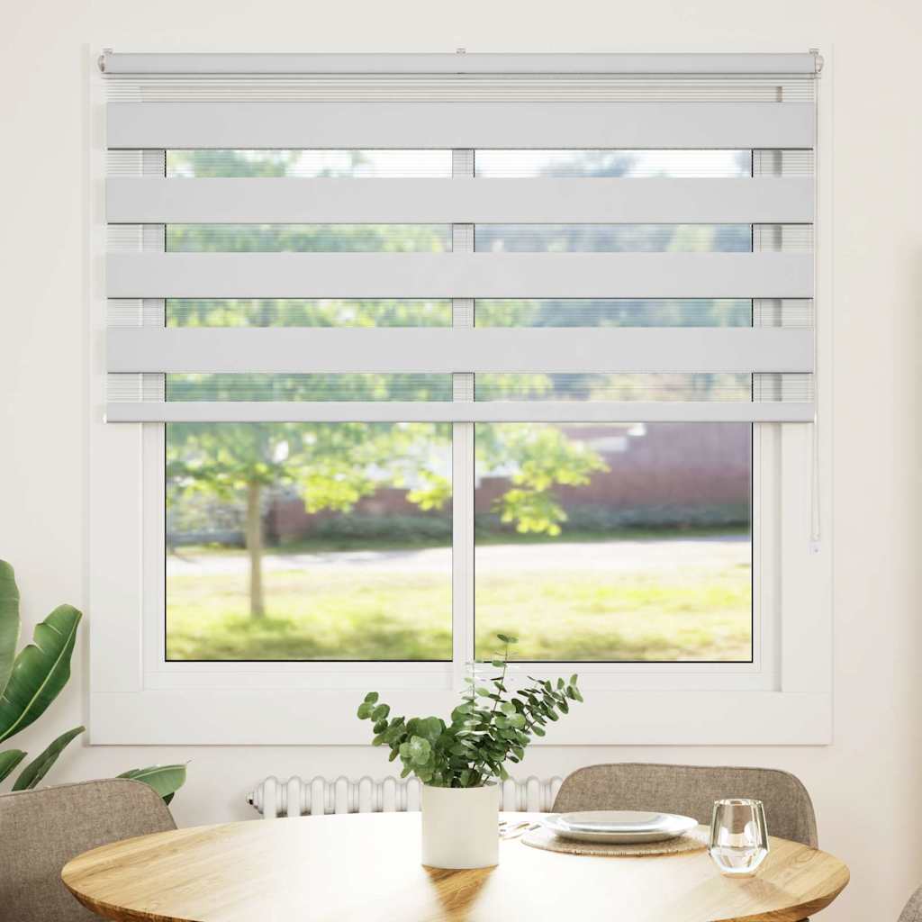 vidaXL Zebra Blind White 150x150 cm Fabric Width 145.9 cm Polyester 2