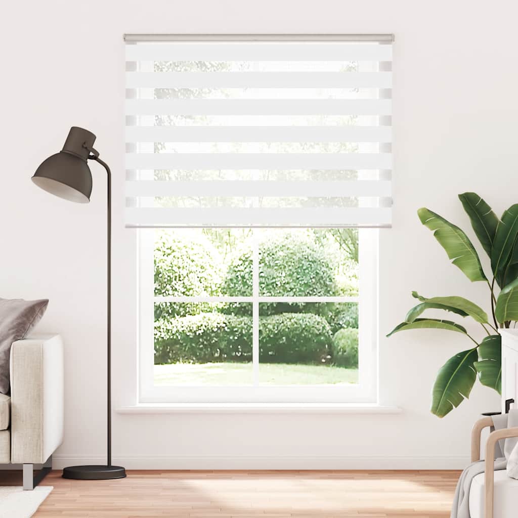 vidaXL Zebra Blind White 155x200 cm Fabric Width 150.9 cm Polyester 2