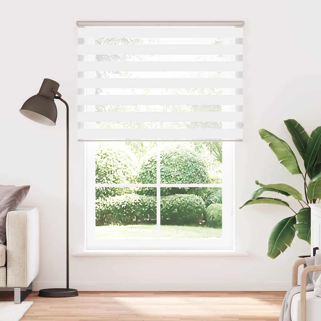 vidaXL Zebra Blind White 165x200 cm Fabric Width 160,9 cm Polyester 1