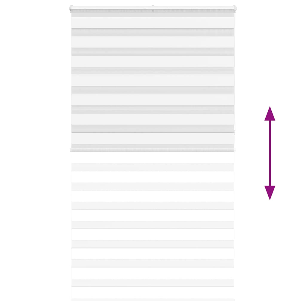 vidaXL Zebra Blind White 120x230 cm Fabric Width 115.9 cm Polyester 5