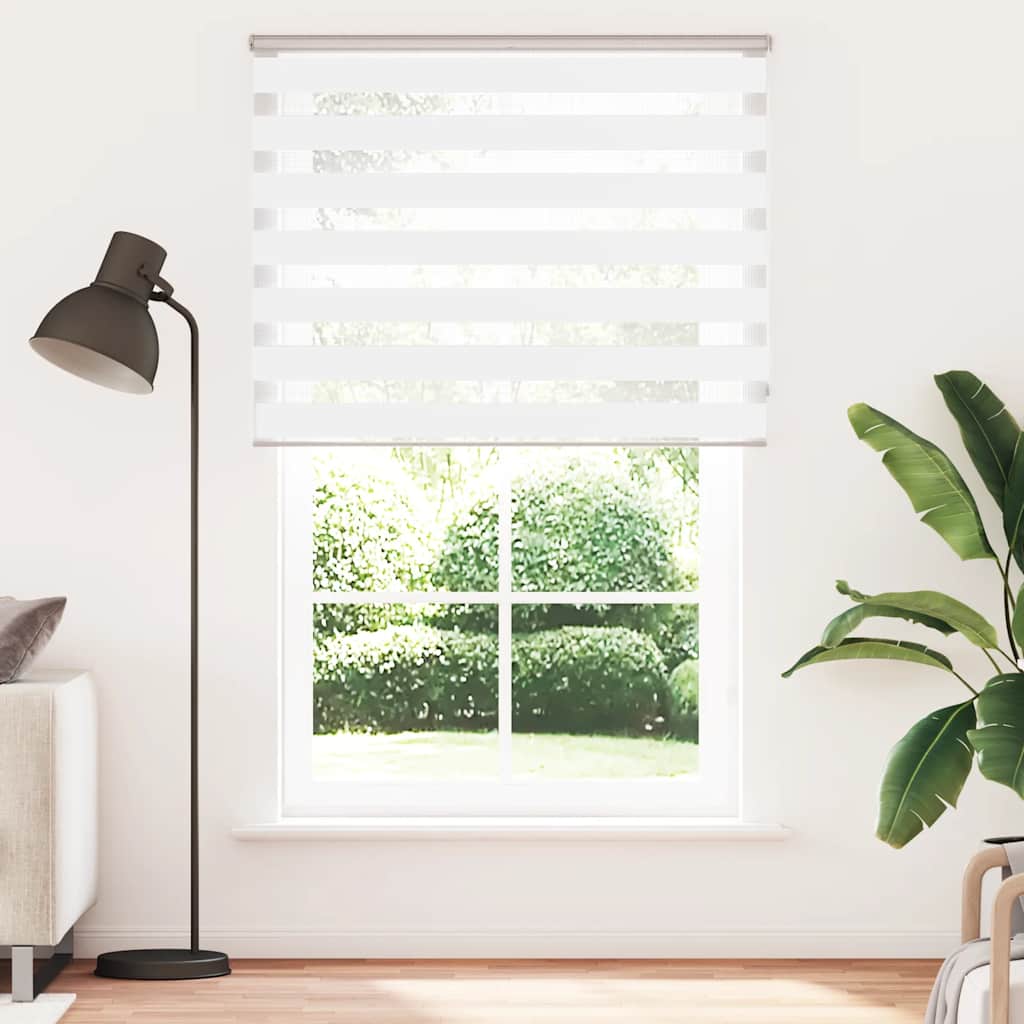 vidaXL Zebra Blind White 150x230 cm Fabric Width 145.9 cm Polyester 2