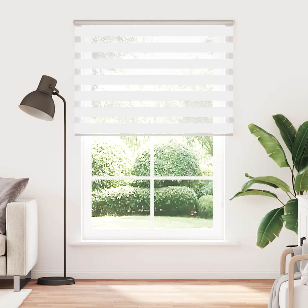 vidaXL Zebra Blind White 155x230 cm Fabric Width 150.9 cm Polyester 2