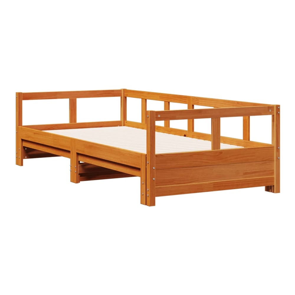 Daybed without Mattress Solid Wood Pine Wax brown 80 cm