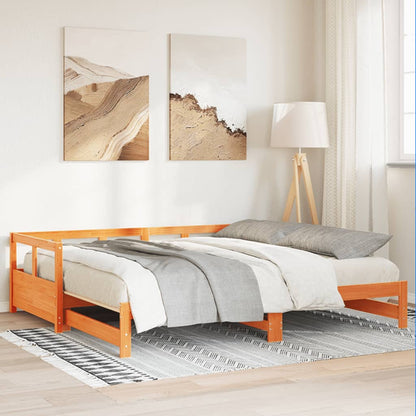 Daybed without Mattress Solid Wood Pine Wax brown 80 cm