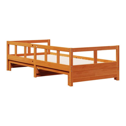 Daybed without Mattress Solid Wood Pine Wax brown 80 cm