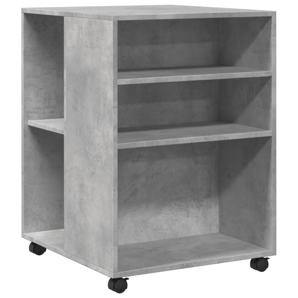vidaXL Side Table with Wheels Concrete Grey 55x60x78 cm Engineered Wood 2