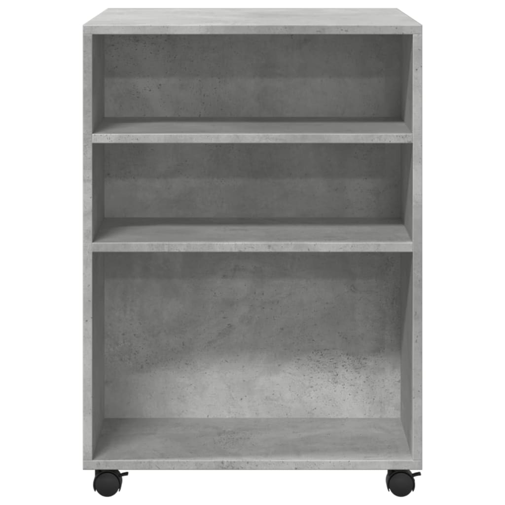 vidaXL Side Table with Wheels Concrete Grey 55x60x78 cm Engineered Wood 4