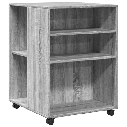 vidaXL Side Table with Wheels Grey Sonoma 55x60x78 cm Engineered Wood 2