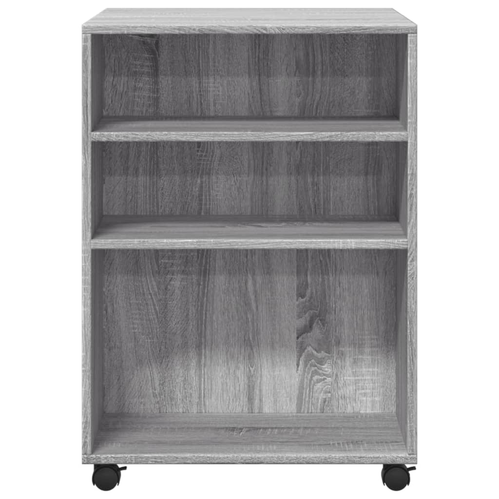 vidaXL Side Table with Wheels Grey Sonoma 55x60x78 cm Engineered Wood 4