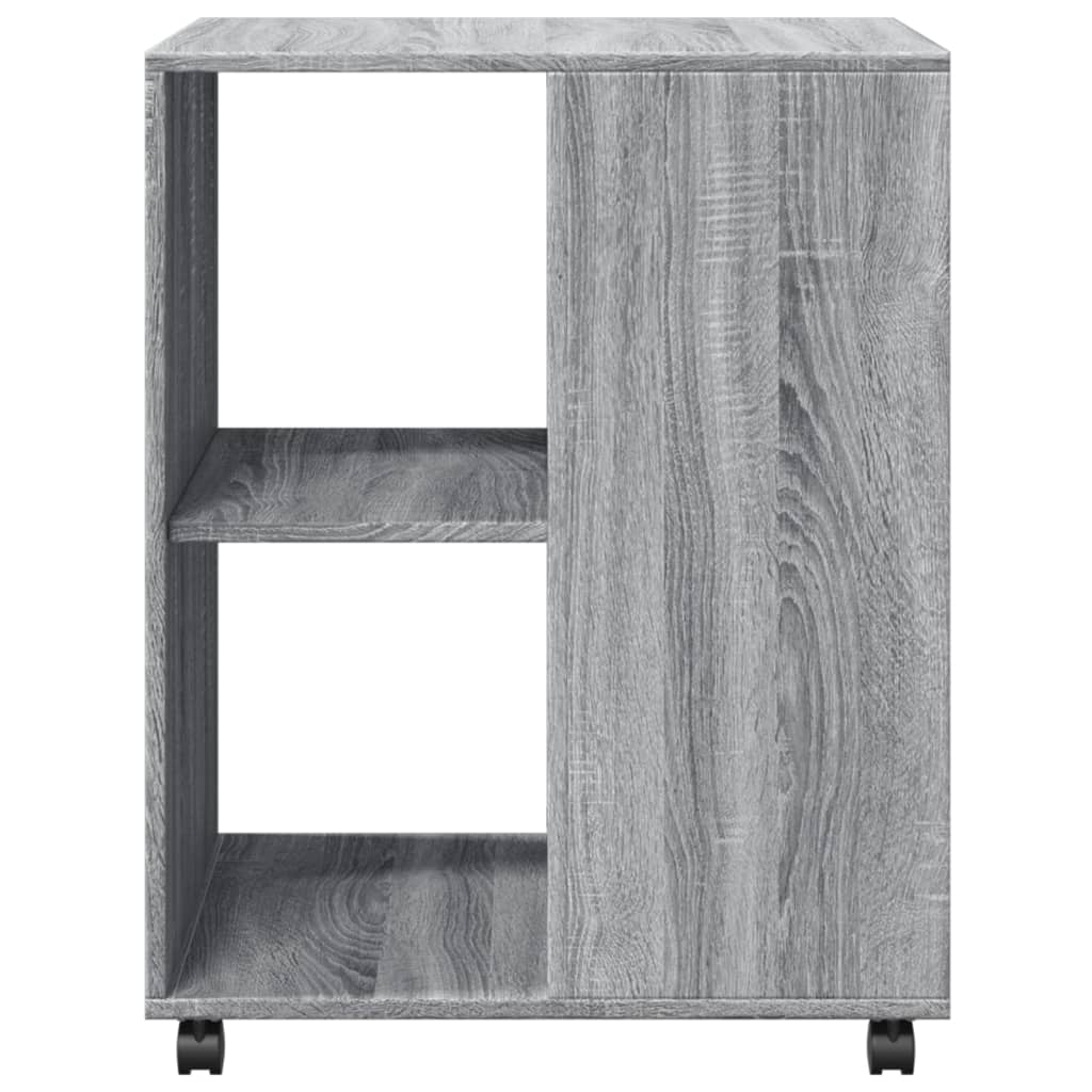 vidaXL Side Table with Wheels Grey Sonoma 55x60x78 cm Engineered Wood 5