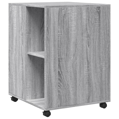 vidaXL Side Table with Wheels Grey Sonoma 55x60x78 cm Engineered Wood 6