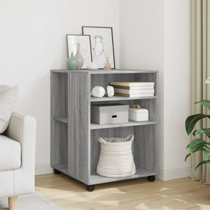 vidaXL Side Table with Wheels Grey Sonoma 55x60x78 cm Engineered Wood 1