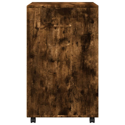 vidaXL Rolling Cabinet Smoked Oak 60x48x81 cm Engineered Wood 5