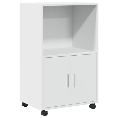 vidaXL Rolling Cabinet White 55x40x91 cm Engineered Wood 2