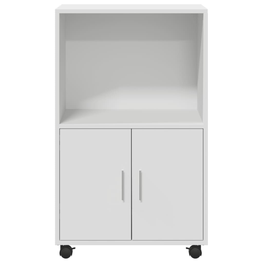 vidaXL Rolling Cabinet White 55x40x91 cm Engineered Wood 4