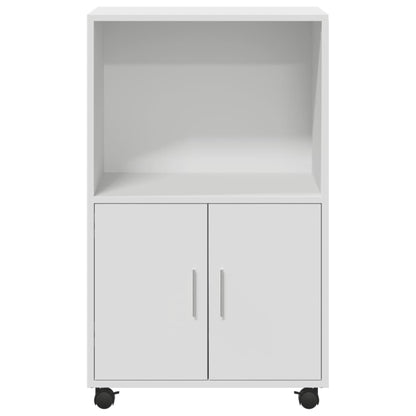 vidaXL Rolling Cabinet White 55x40x91 cm Engineered Wood 4
