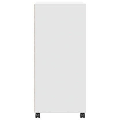 vidaXL Rolling Cabinet White 55x40x91 cm Engineered Wood 5