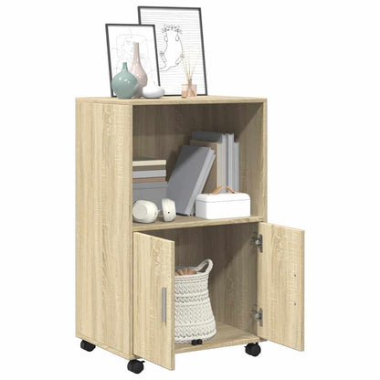 Rolling Cabinet 55x40x91 cm Engineered Wood Sonoma oak