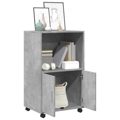 vidaXL Rolling Cabinet Concrete Grey 55x40x91 cm Engineered Wood 3