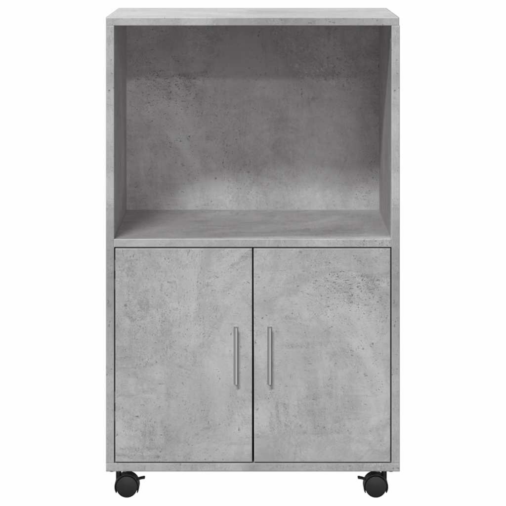 vidaXL Rolling Cabinet Concrete Grey 55x40x91 cm Engineered Wood 4