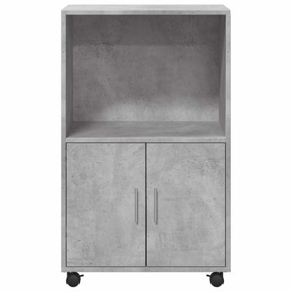 vidaXL Rolling Cabinet Concrete Grey 55x40x91 cm Engineered Wood 4
