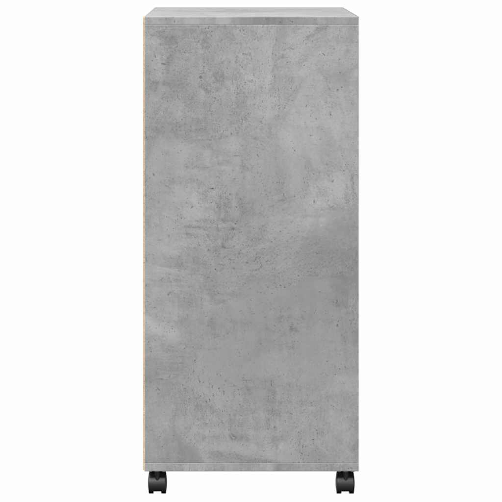 vidaXL Rolling Cabinet Concrete Grey 55x40x91 cm Engineered Wood 5