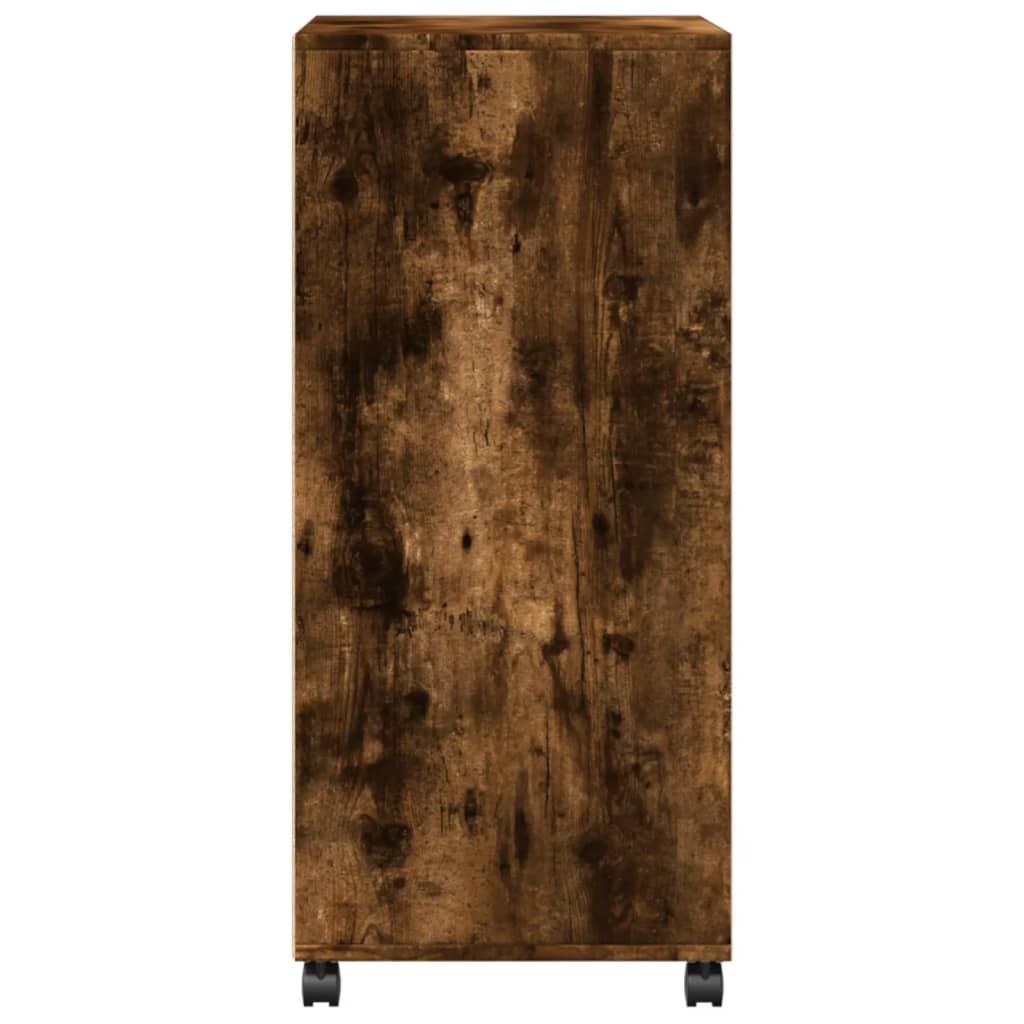 vidaXL Rolling Cabinet Smoked Oak 55x40x91 cm Engineered Wood 5