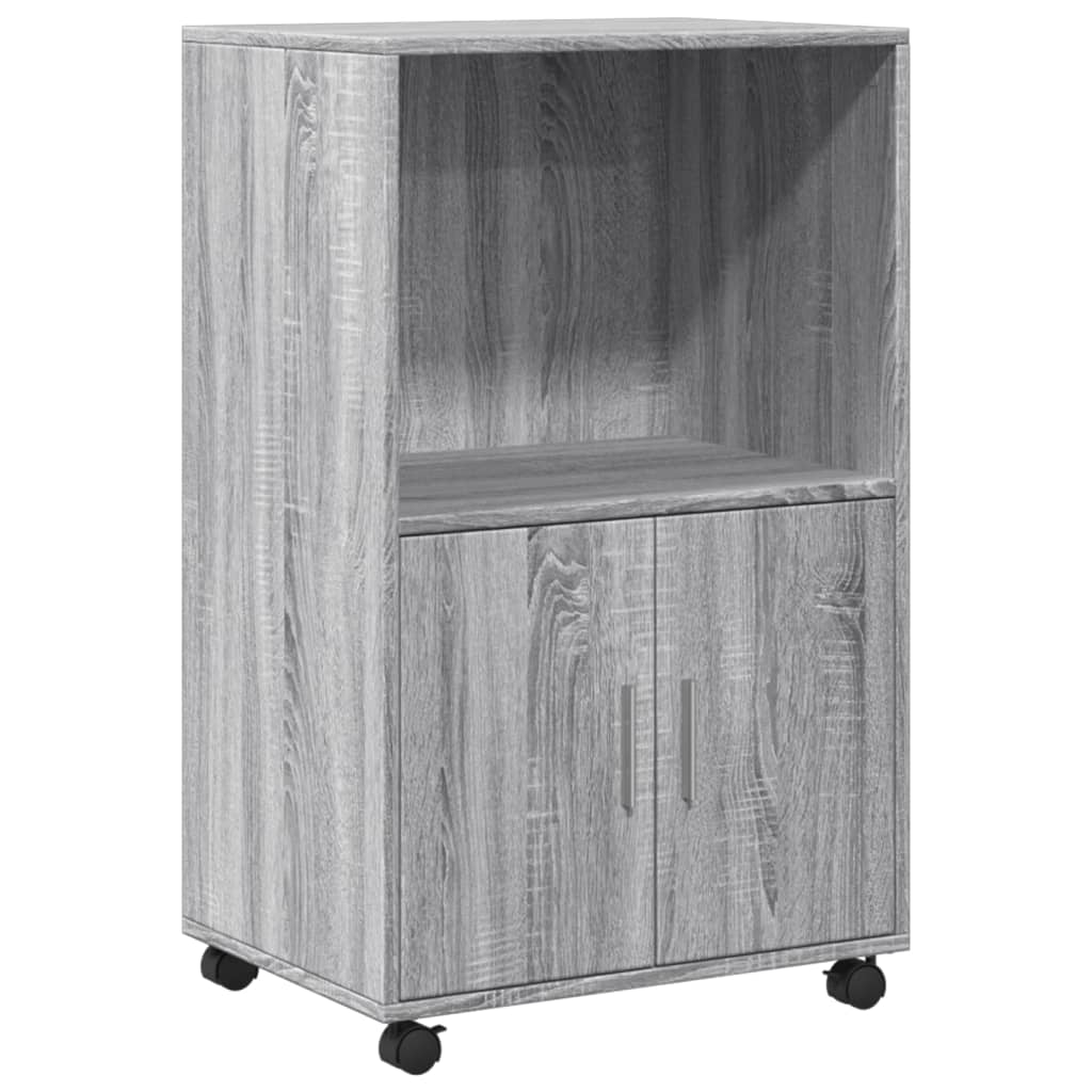 Rolling Cabinet 55x40x91 cm Engineered Wood Grey sonoma