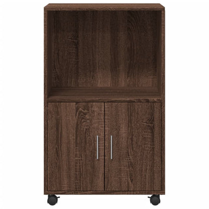 vidaXL Rolling Cabinet Brown Oak 55x40x91 cm Engineered Wood 4