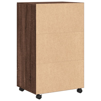 vidaXL Rolling Cabinet Brown Oak 55x40x91 cm Engineered Wood 6