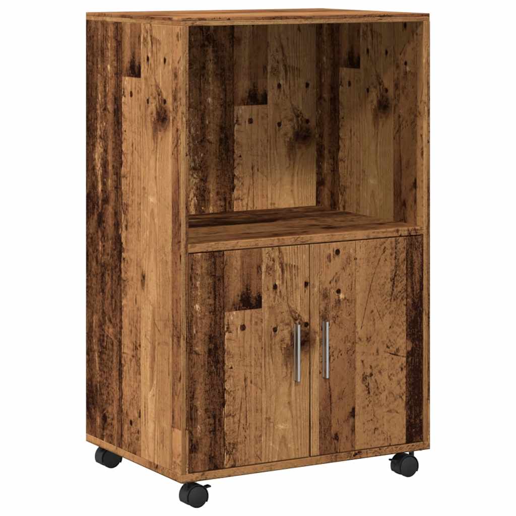 vidaXL Rolling Cabinet Old Wood 55x40x91 cm Engineered Wood 2