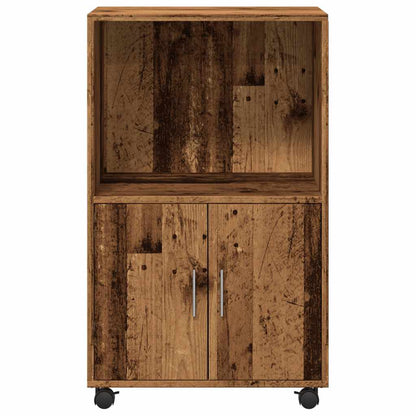 vidaXL Rolling Cabinet Old Wood 55x40x91 cm Engineered Wood 4