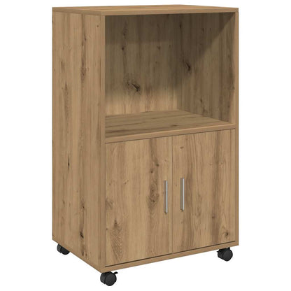 vidaXL Rolling Cabinet Artisian Oak 55x40x91 cm Engineered Wood 2