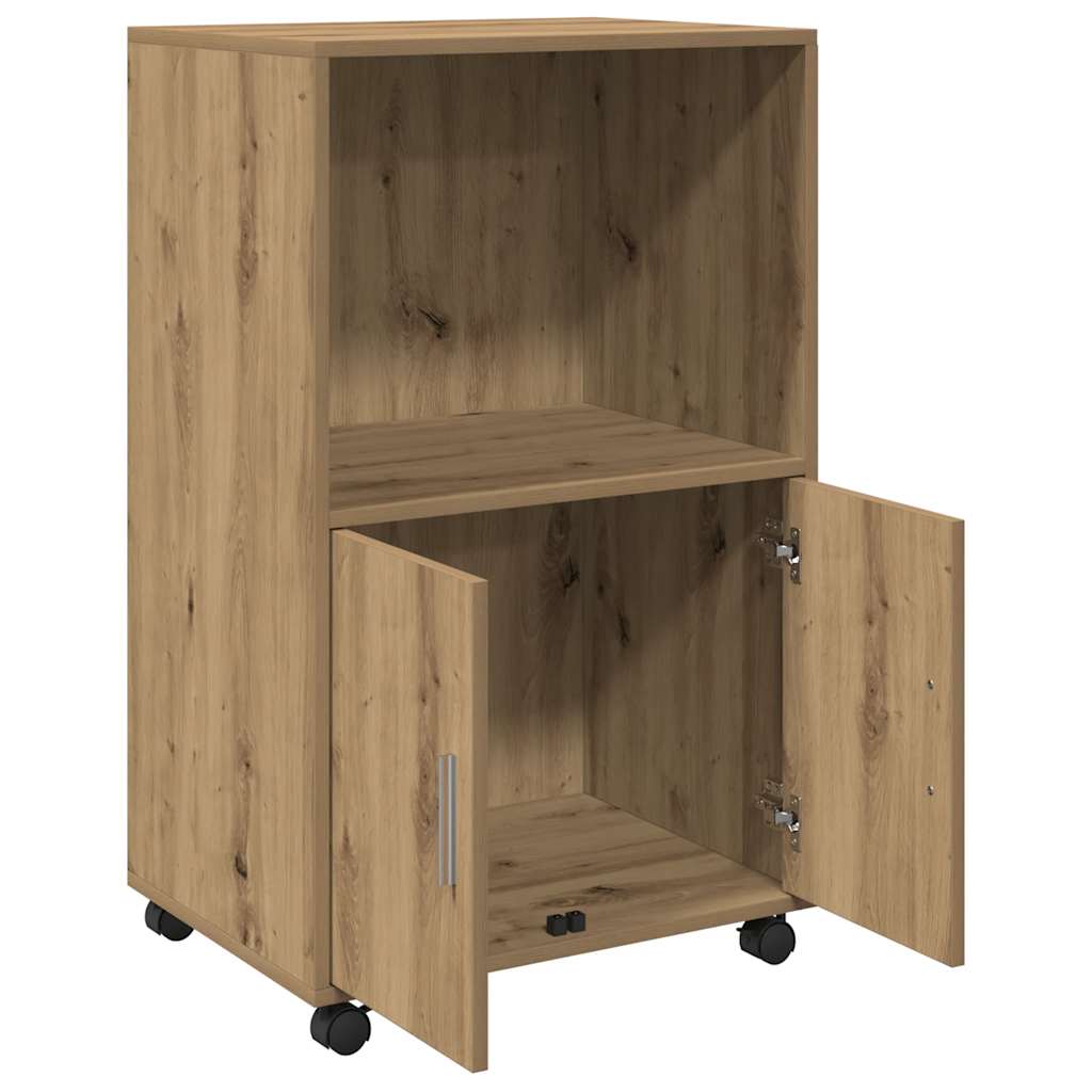 vidaXL Rolling Cabinet Artisian Oak 55x40x91 cm Engineered Wood 4