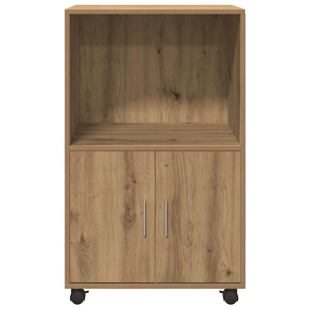 vidaXL Rolling Cabinet Artisian Oak 55x40x91 cm Engineered Wood 5